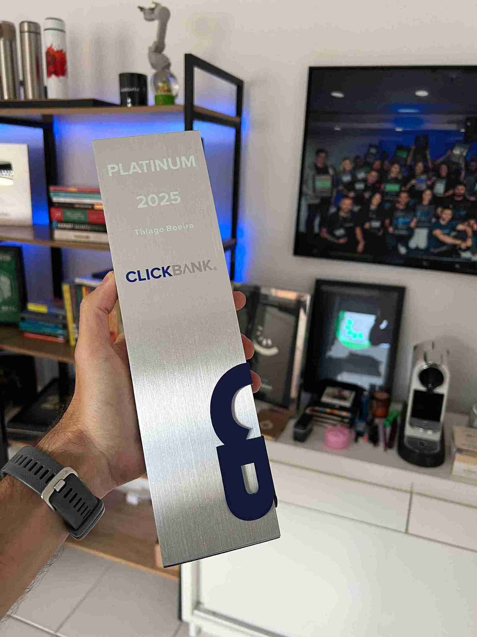 Placa Platinum 2025 ClickBank de Thiago Boeira